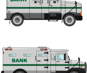 Cartoon bank cash transport car illustration vector