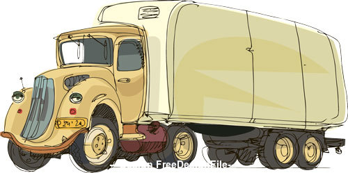 Cartoon cargo truck vector