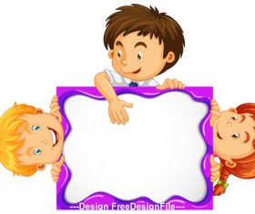Cartoon children and drawing board vector