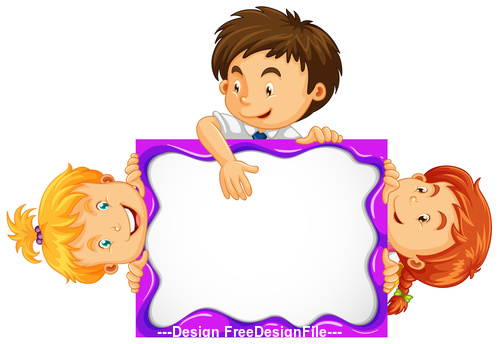 Cartoon children and drawing board vector
