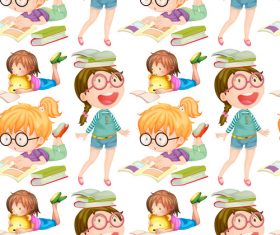 Cartoon children seamless background vector