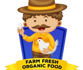 Cartoon farmer illustration vector