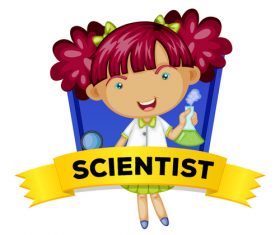 Cartoon female scientist illustration vector