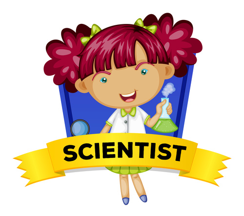 Cartoon female scientist illustration vector