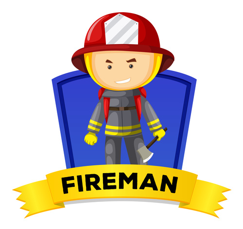 Cartoon fireman illustration vector