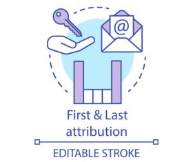 Cartoon first last attribution vector