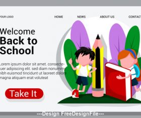Cartoon flat welcome back to school vector