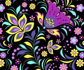 Cartoon floral illustration pattern vector