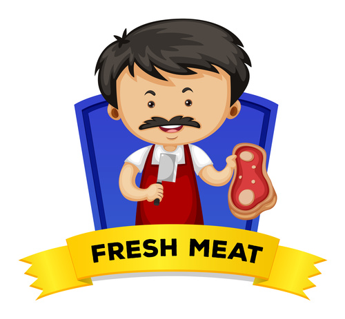 Cartoon fresh meat illustration vector