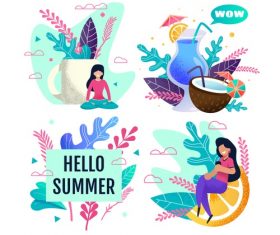 Cartoon hello summer vector