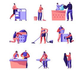 Cartoon laundry vector