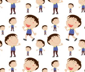 Cartoon little boy seamless background vector