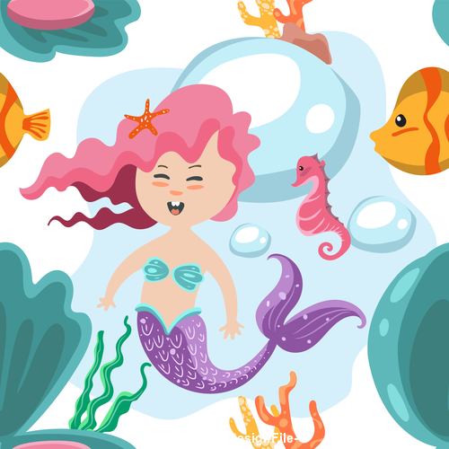 Cartoon nautical mermaid vector