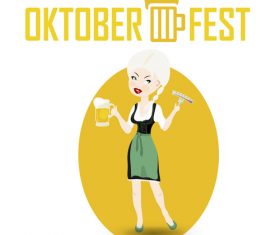 Cartoon oktoberfest waitress vector