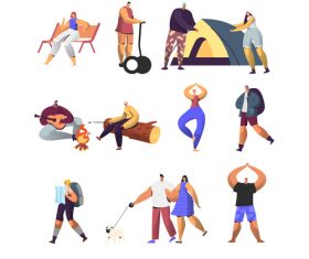 Cartoon outing camping vector