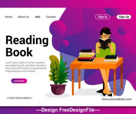 Cartoon reading book vector