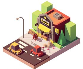 Cartoon roadside tool shop vector