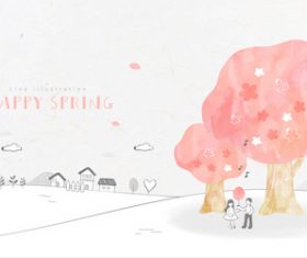 Cartoon romantic dating illustration vector