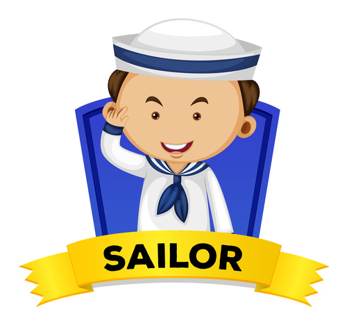 Cartoon sailor illustration vector free download