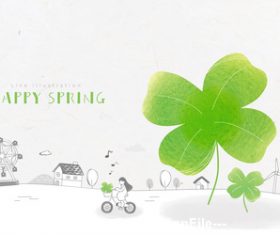 Cartoon spring illustration vector
