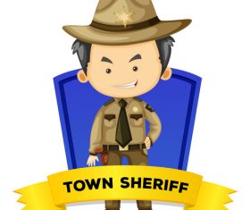 Cartoon town sheriff illustration vector