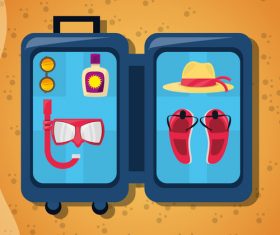 Cartoon travel suitcase vector