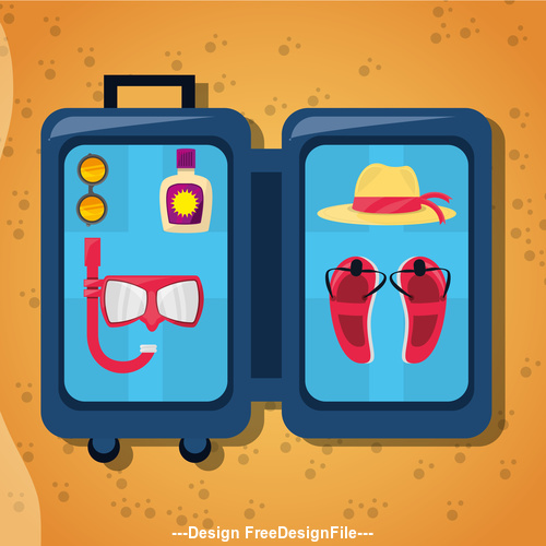 Cartoon travel suitcase vector