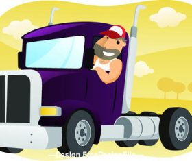 Cartoon truck driver vector