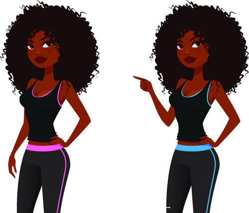 Cartoon twin sisters vector free download