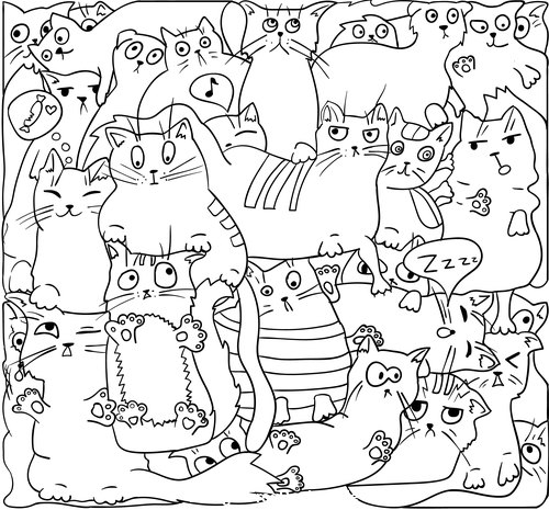 Cat seamless background pattern vector