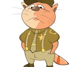 Cat sheriff cartoon vector
