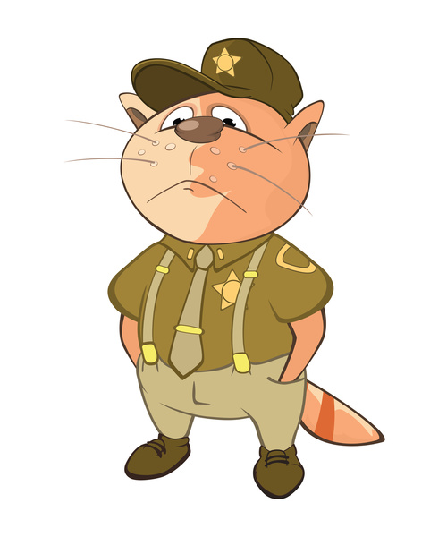 Cat sheriff cartoon vector