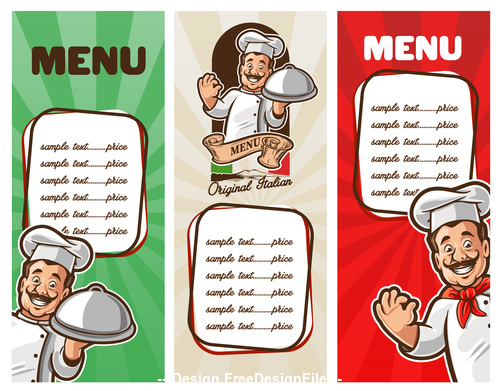 Chef and menu banner vecto