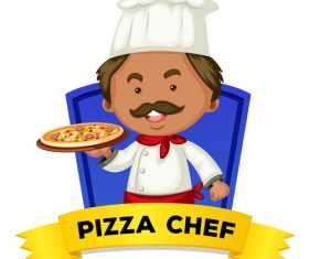 Chef occupation word card vector
