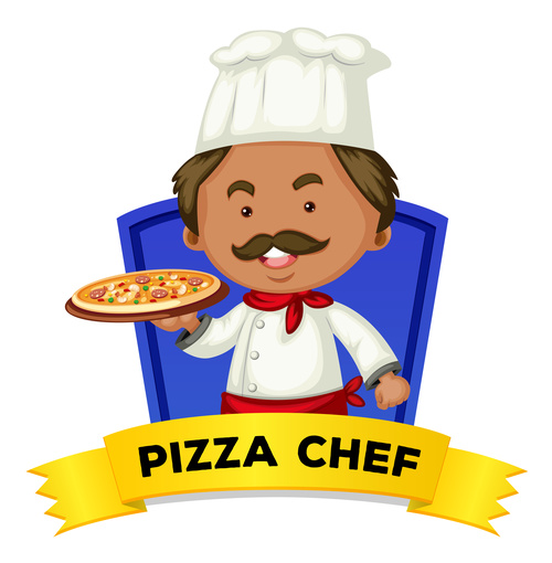Chef occupation word card vector