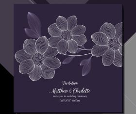 Chic wedding invitation card vector
