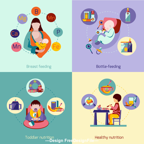 Children and toddler food banner vector
