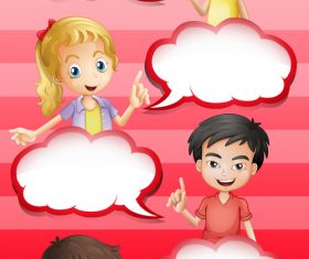 Children dialogue cartoon background pattern vector