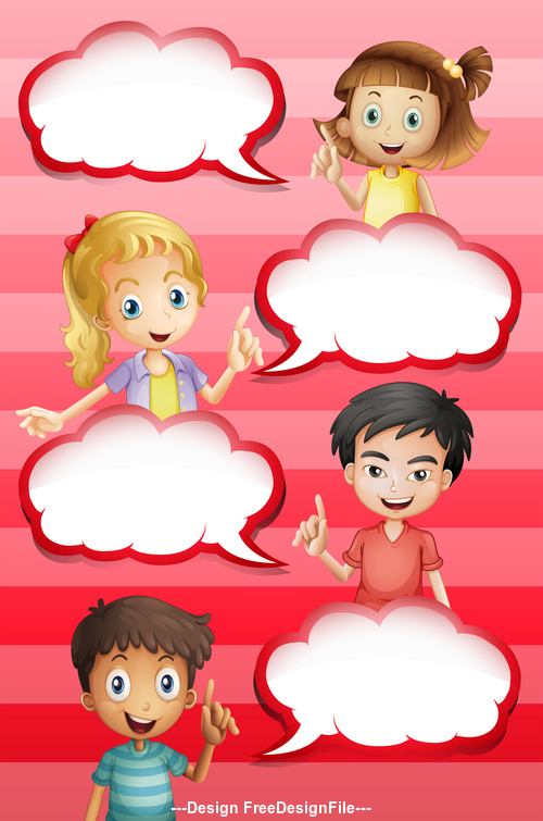 Children dialogue cartoon background pattern vector