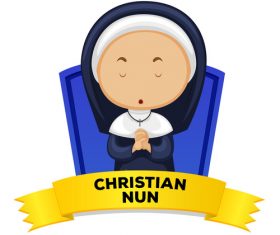 Christian cartoon illustration vector
