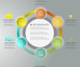 Modern circular infographics vector design set 05 free download