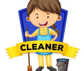 Cleaner cartoon illustration vector