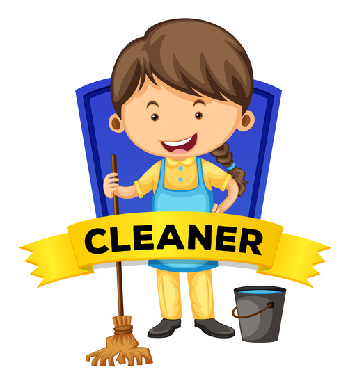 Cleaner cartoon illustration vector