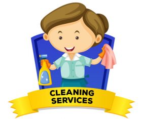 Cleaning services cartoon illustration vector