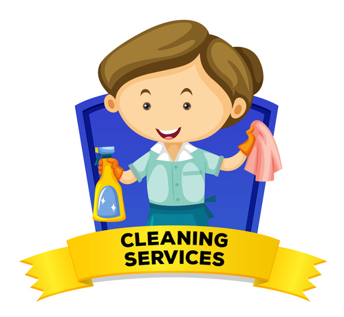 Cleaning services cartoon illustration vector