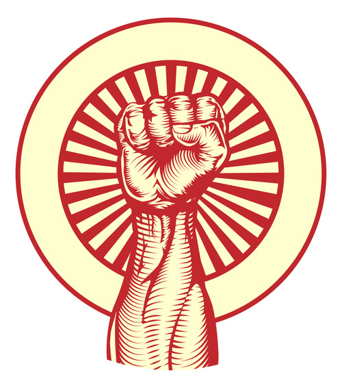 Clenched fist cover vector