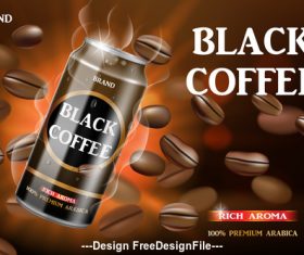 Coffee package design poster vector