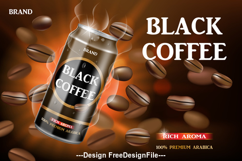 Coffee package design poster vector