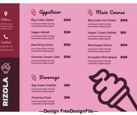 Cold drink shop menu vector advertising