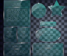 Collection glass banners vector